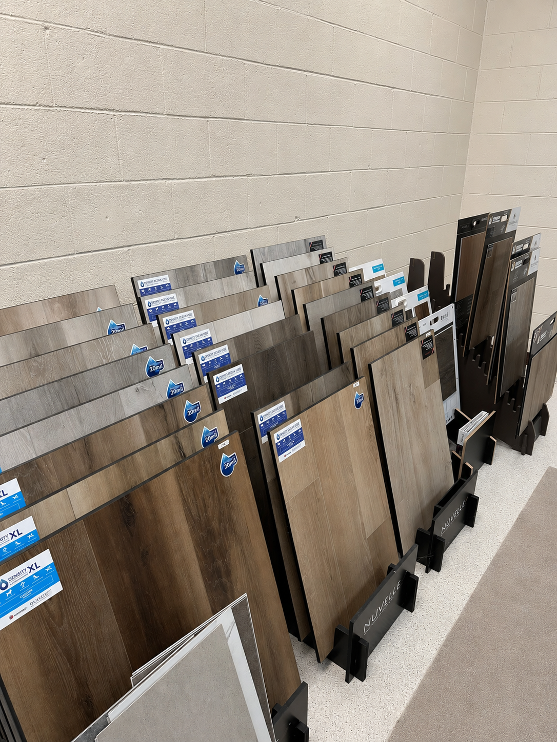 Wide selection of laminate flooring styles and finishes available at our Laurens, SC store